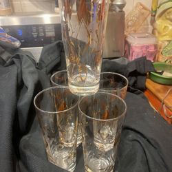 Set A Five Vintage Libby‘S Atomic Highball Glasses