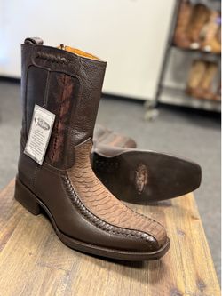 La Sierra Zipper Western Boots Brown 9.5