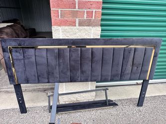 Black and gold velvet King bed