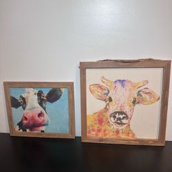 Farmhouse Cow Wall Art - Set of 2