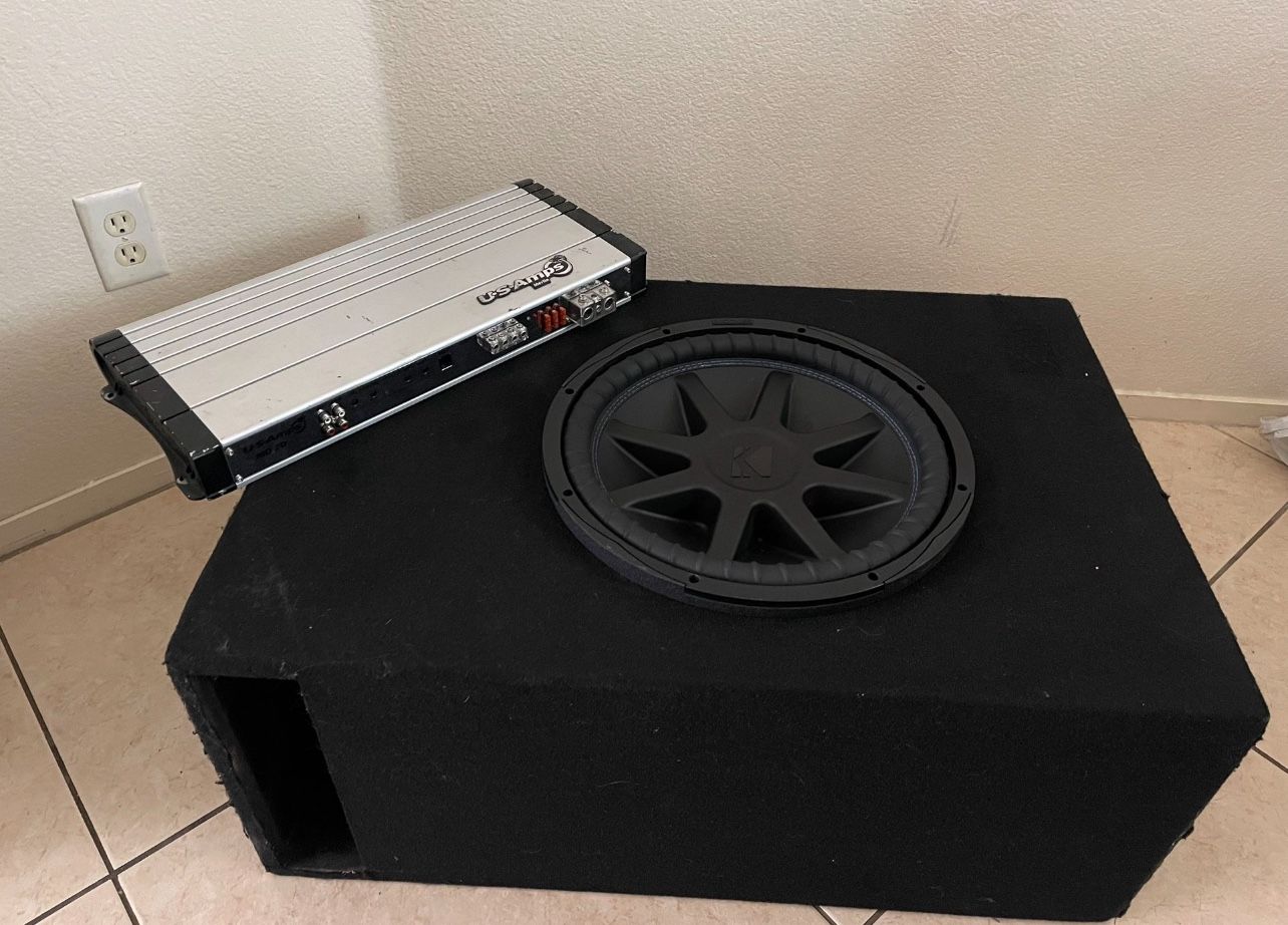 Kicker 15" Sub In A Ported Box With US Amps Amplifier