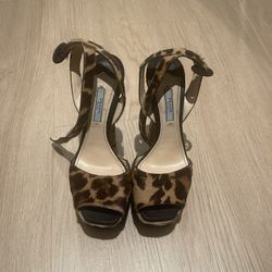 Prada Leopard Print Platforms - Size 7 (37)