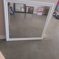 White Wood Framed Mirror