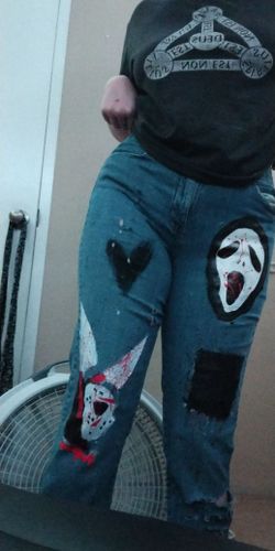 Hand Painted Horror Movie Pants