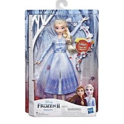 Disney Frozen 2 Singing Elsa Doll In Blue Dress Rare Hasbro 