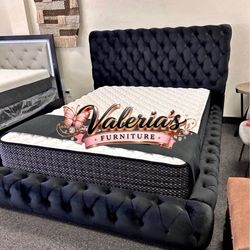 NEW QUEEN BED FRAME WITH MATTRESS