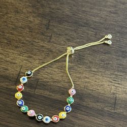 Multicolor Evil eye Adjustable Bracelet