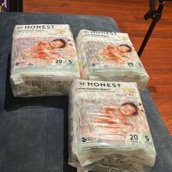 Honest diapers, size 5/20 diapers ( $10 Each 3