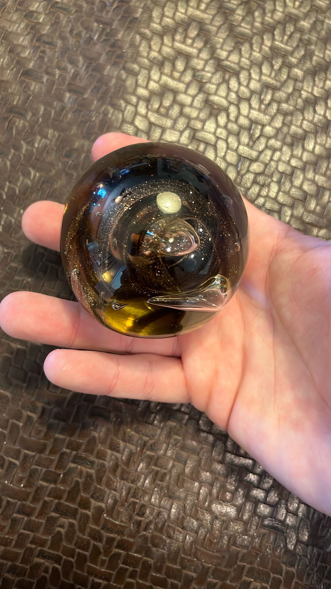 Glass Paper Weight, Heavy Clear Glass