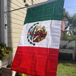 Mexico Flag Size 3ftx5ft  And House Flag pole 