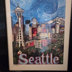 Three  Framed Pictures Of The Seattle Area
