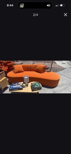 Modern burnt orange couch