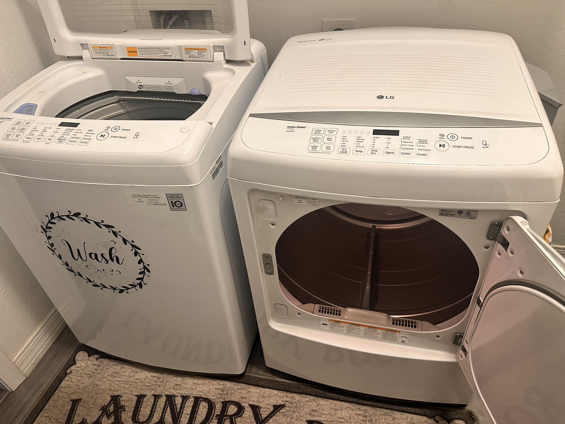 LG Energy Star Washer and Dryer Set 