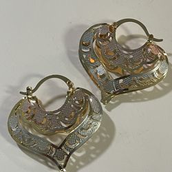 14k gold plated 3 gold earrings