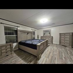 Beautiful new bedroom set in box, mattress not included