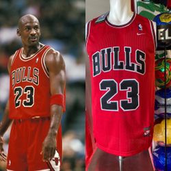 Michael Jordan Bulls Red Jersey is