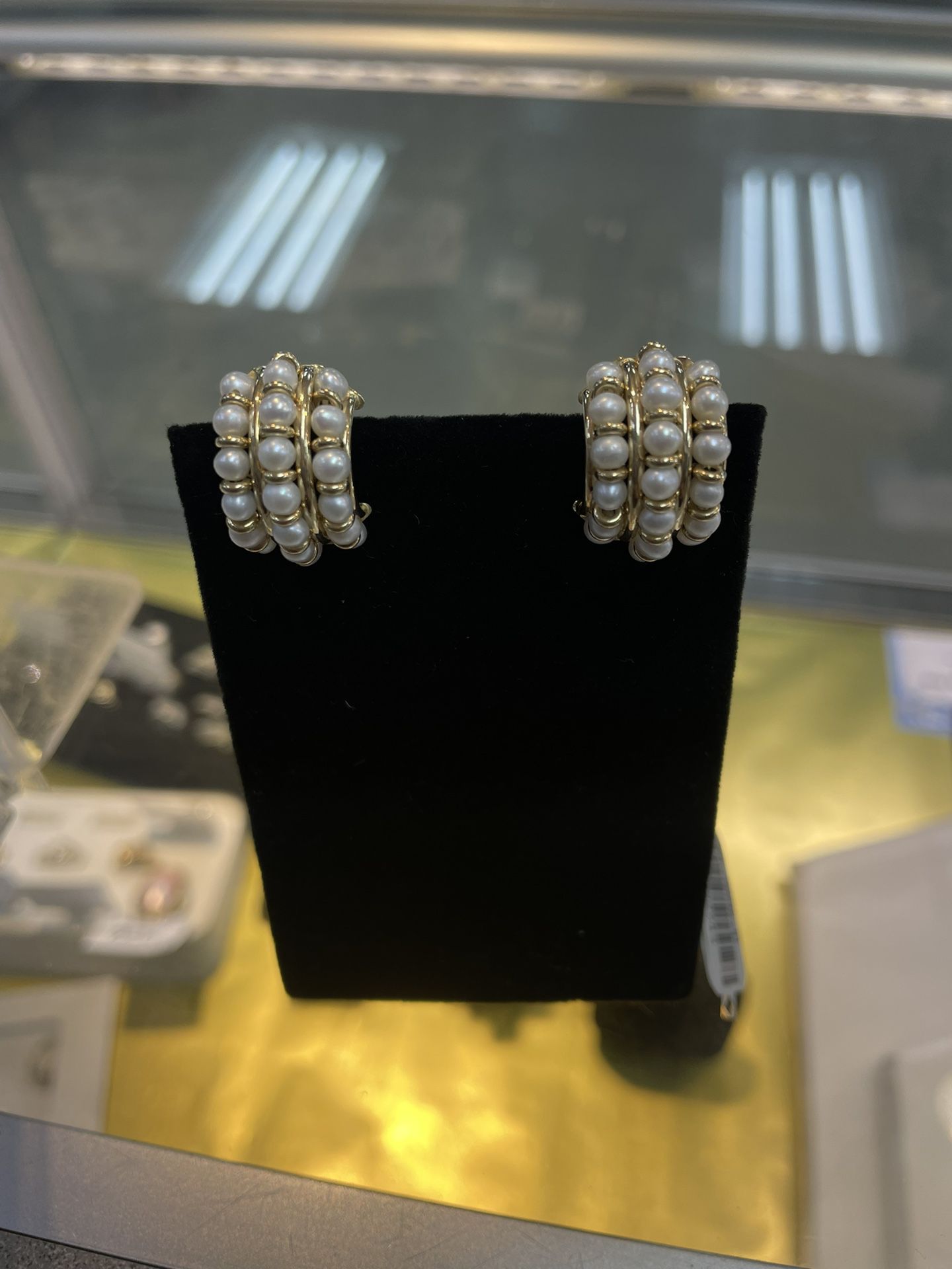 Gold Pearl Earrings- 8.6 Grams And 14K