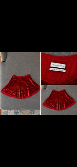 Urban Outfitters Red Velvet Mini Skirt Size S