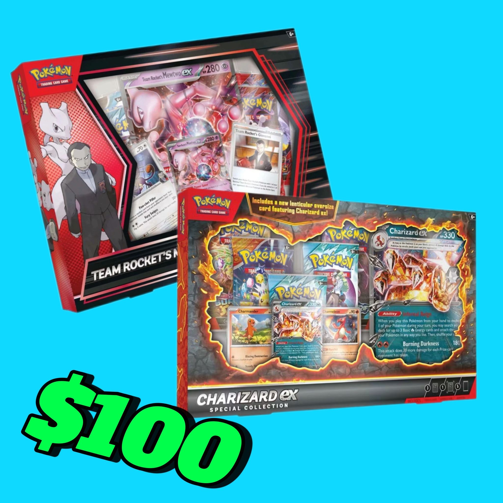 Pokemon Box Bundle (Rockets Mewtwo Box / Charizard Ex Special Box)