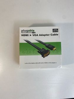Plugable HDMI To VGA Adapter, 6ft (1.8m) Converter Cable
