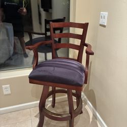Bar Stools Mahogany Swivel (2 Stools)