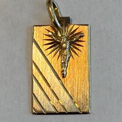 18K Gold Jesus Tricolor Pendant