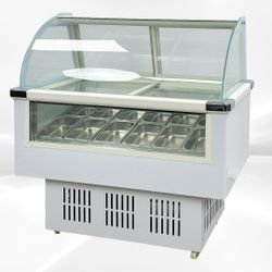 12 pan Ice Cream Gelato Display Dipping Cabinet freezer QBQ-188