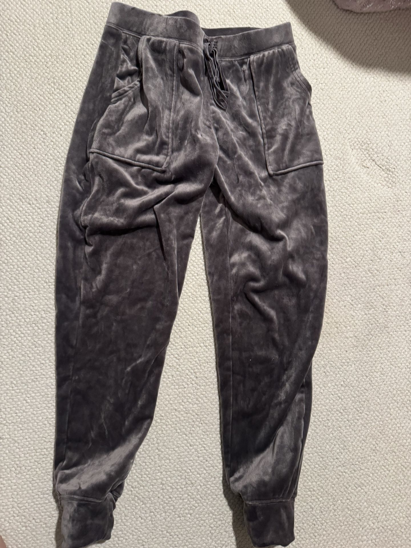 Womens Small Velvet Nicole Richey Grey House Of Harlow 1960 Pants Joggers