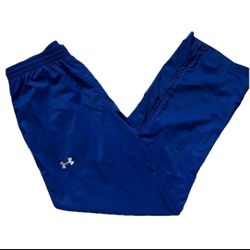Mens Under Armour Windbreaker Workout Tracksuit Pants Sportswear Blue/White XL 
