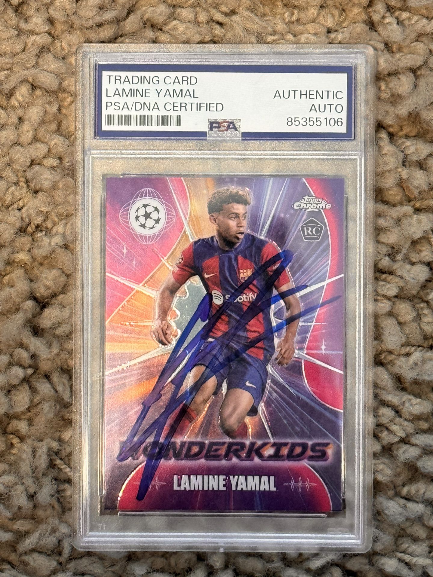 2023 Topps Chrome Wonderkids Lamine Yamal Auto On Card Authentic! FC Barcelona