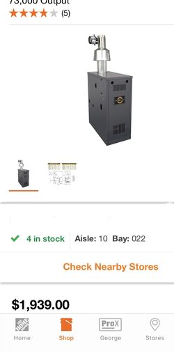 Rand and Reardon RRG 84% AFUE Natural Gas Water Boiler with 100,000 BTU Input and 73,000 Output