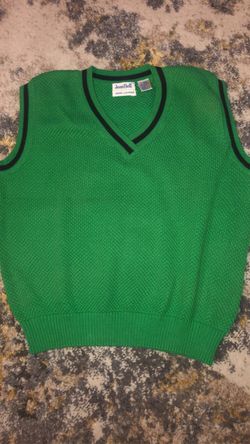 Men’s Jean Bell Sleeveless Green Vest Sz Large