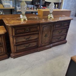 6 ft long solid wood vintage Stanley dresser