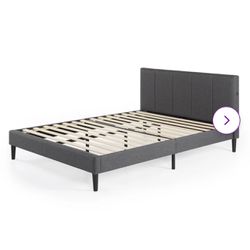 Yaheetech Full Upholstered Platform Bed Frame, Mattress Foundation with Height Adjustable Tufted Headboard, Wooden Slat Support, No Box Spring Needed,