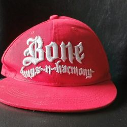 Bone Thugs N Harmony. Vintage Flat Bill 3-D Embroidered Red/White Baseball Cap.