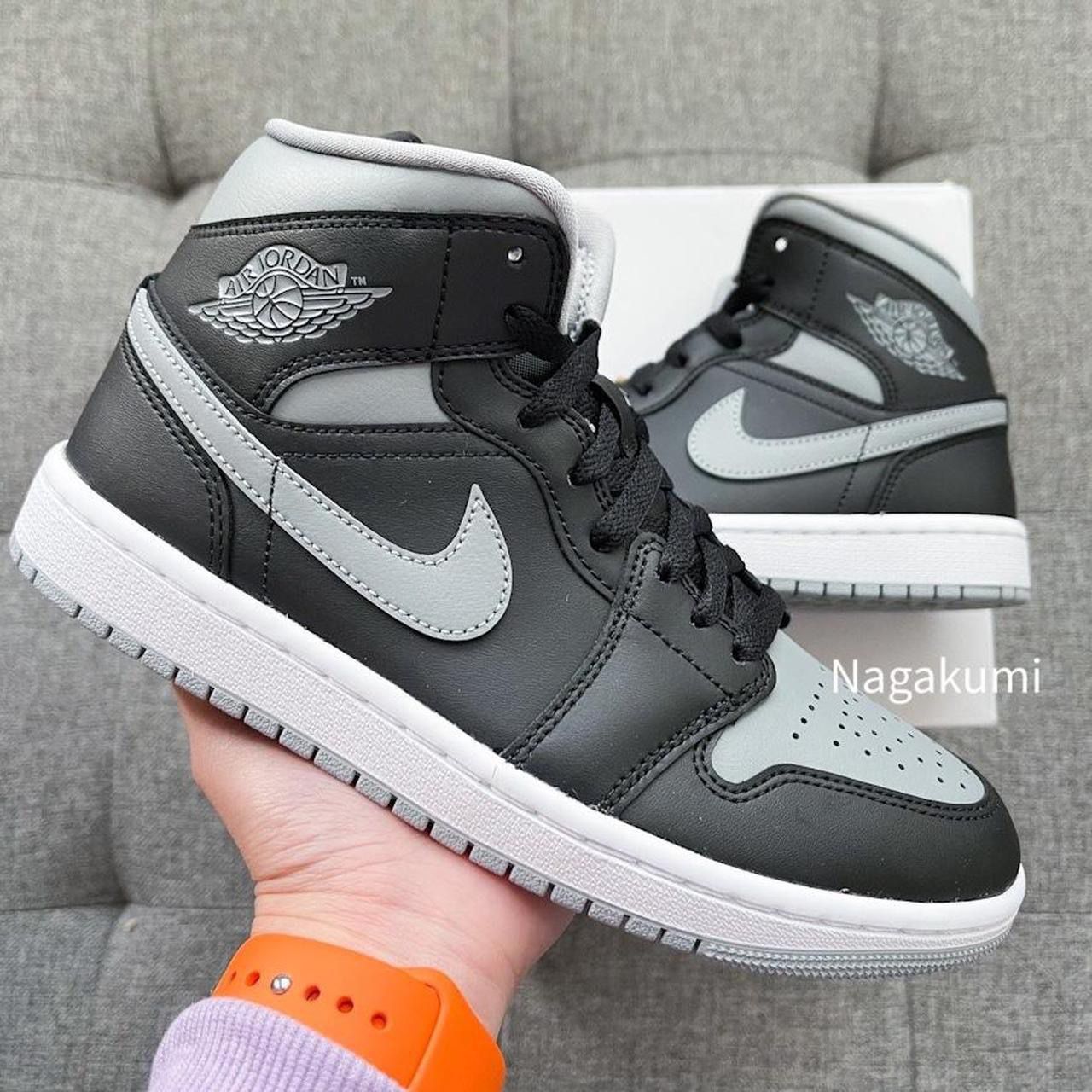 🐘🖤🤍 Nike air Jordan 1 Mid Retro shadow black grey white shoes 6.5 7 7.5 8 8.5 9 