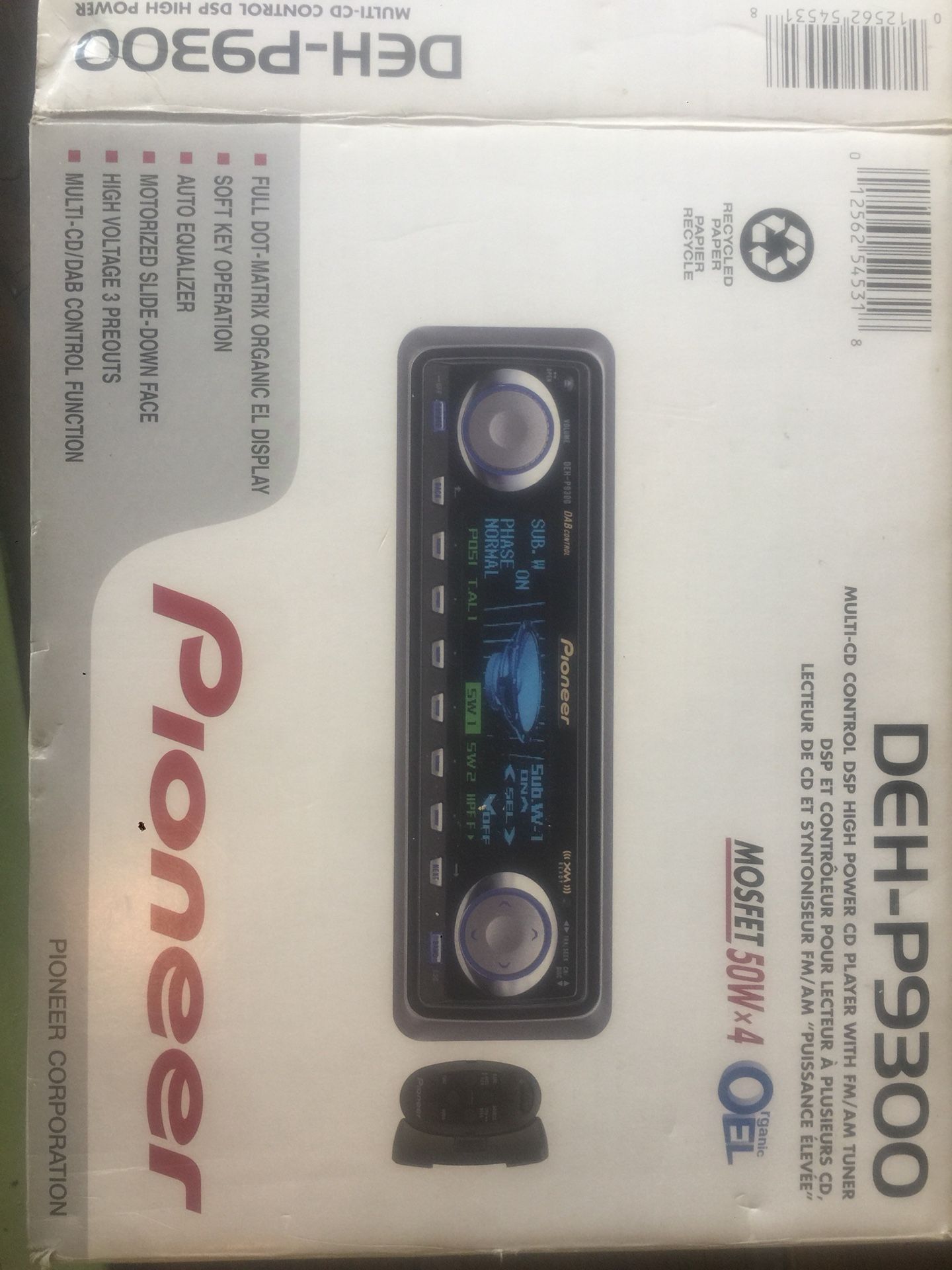 Pioneer DEH-P9300 Head Unit, Stereo, CD Player, XM Radio