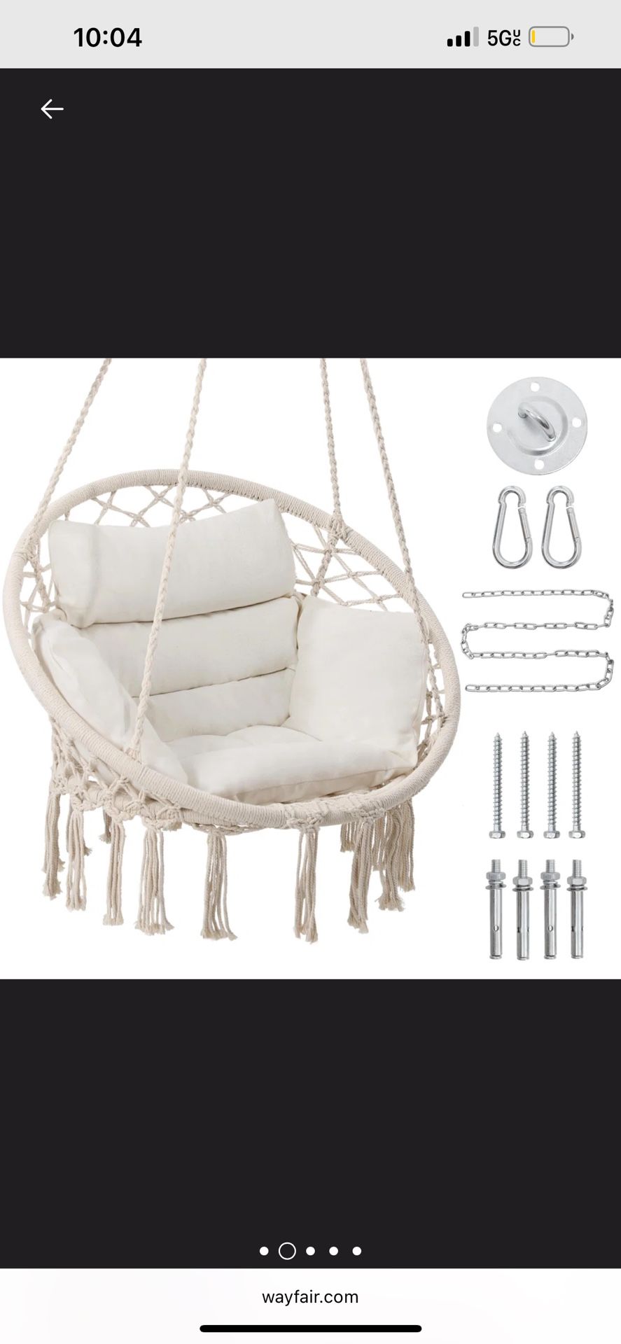 Boho Chair Without Cushions And Hanging Parts