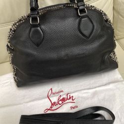 CHRISTIAN LOUBOUTIN Panettone Calf Leather Gold Black and Silver Spiked Studs