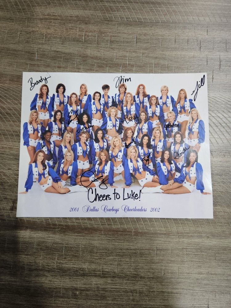 2001/2002 Dallas Cowboys Cheerleaders Squad Photo (Some Autographs) Two Sided