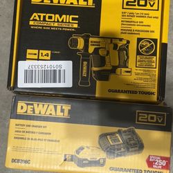 Dewalt SDS Hammer Drill Kit 6.0 battery 6 amp charger