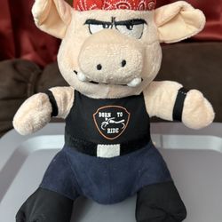 Born to Ride Biker Beasts 11" Plush Pig Harley  Davidson Motorcycle 2014