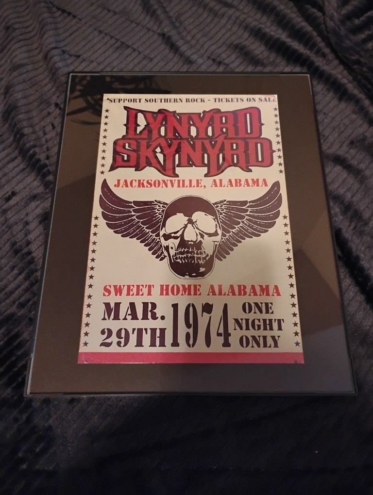 Lynyrd Skynyrd Frame 11 in x 14 inch GLASS NEW