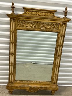 Vintage Italian Neoclassical Gold Gilt Ornate Pier Wall Mirror