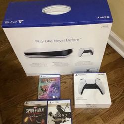 New Disc Version Console 1tB + 3 Games & exatra Controller Bundle 
