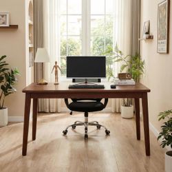 Skagen 55" Mid-Century Rubberwood Office Desk