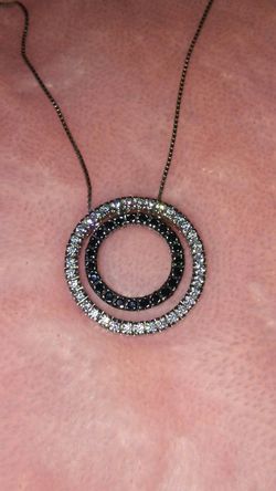 Black And White CZ Pendant