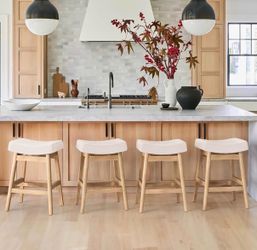 4X Beige 24” fabric barstools