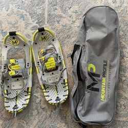 YUKON CHARLIE  Mountain Profile  8 x 21  Snowshoes With Backpack Case