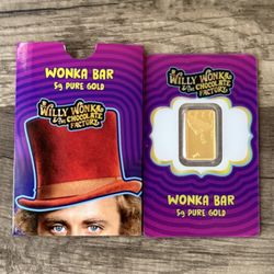 PAMP Wonka Bar 5 Gram Gold Bar Willy Wonka 24k Gold
